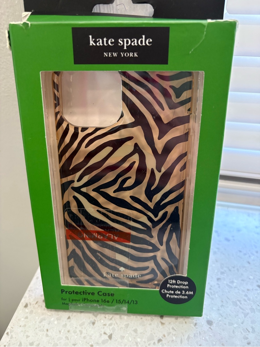 NIB kate spade New York Black Zebra Protective iPhone Case